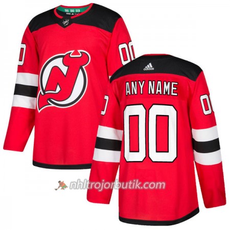 Män Ishockey New Jersey Devils Tröja med eget tryck Adidas 2017-2018 Röd Authentic